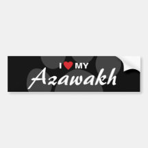 I Liebe (Herz) mein Azawakh Tatzen-Druck Auto Sticker