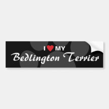 I Liebe (Herz) mein Bedlington Terrier Autosticker