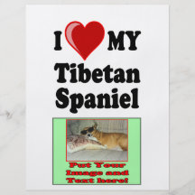 I Liebe (Herz) mein tibetanischer Spaniel-Hund Individuelle Flyer