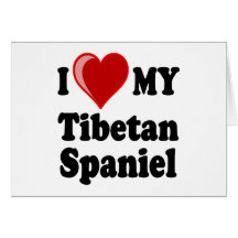 I Liebe (Herz) mein tibetanischer Spaniel-Hund Karten