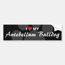 I Liebe (Herz) meine Antebellum Bulldogge Autosticker