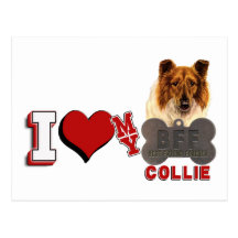 I LIEBE-HERZ MEINE BESTE FREUNDIN DES COLLIE-DOGTA POSTKARTEN
