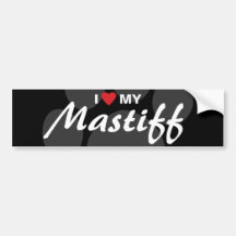 I Liebe (Herz) meine Mastiff-Zucht Autosticker