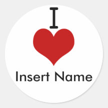 I Liebe (Herz) Runder Aufkleber
