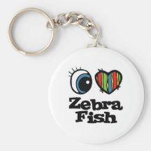 I Liebe (Herz) Zebrafish Schlüsselanhänger