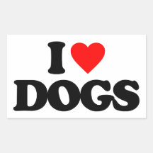 I LIEBE-HUNDE RECHTECKIGE AUFKLEBER