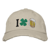 I Liebe-irisches Bier gestickter Hut Bestickte Baseballkappe
