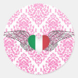 I Liebe Italien - Flügel Runder Aufkleber