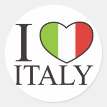 I Liebe Italien Runde Aufkleber