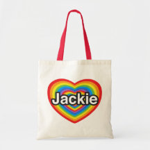 I Liebe Jackie. Liebe I Sie Jackie. Herz Leinentaschen