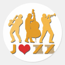 I Liebe-Jazz Runder Sticker