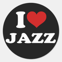 I Liebe-Jazz Runder Sticker