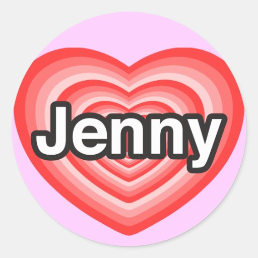 I Liebe Jenny. Liebe I Sie Jenny. Herz Runde Aufkleber Zazzle