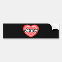 I Liebe Jenny. Liebe I Sie Jenny. Herz Auto Sticker