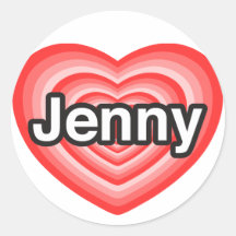 I Liebe Jenny. Liebe I Sie Jenny. Herz Sticker