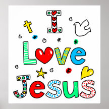 I Liebe Jesus Posterdruck