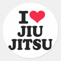 I Liebe Jiu Jitsu Runder Sticker