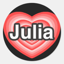 I Liebe Julia. Liebe I Sie Julia. Herz Sticker