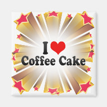 I Liebe-Kaffee-Kuchen Kühlschrankmagnet