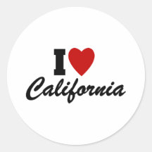I Liebe Kalifornien Runde Sticker