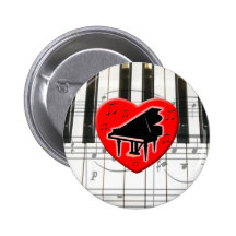 I Liebe-Klavier Anstecknadel