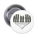 I Liebe-Klavier oder Organ-Musik-Herz-Tastatur Anstecknadelbuttons