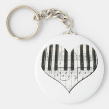 I Liebe-Klavier oder Organ-Musik-Herz-Tastatur Schlüsselbänder