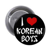 I Liebe-Koreaner-Jungen Anstecknadelbutton