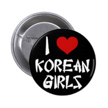 I Liebe-Koreaner-Mädchen Anstecknadelbutton