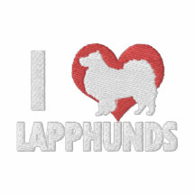 I Liebe-Lapphunds gesticktes langes Hülsen-T-Shirt