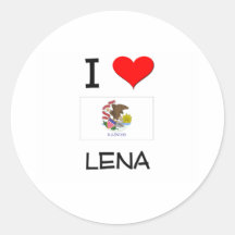 I Liebe LENA Illinois Runder Sticker