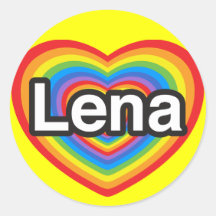 I Liebe Lena. Liebe I Sie Lena. Herz Aufkleber