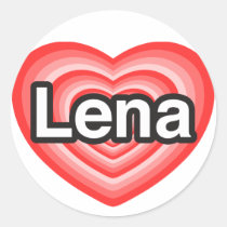 I Liebe Lena. Liebe I Sie Lena. Herz aufkleber
