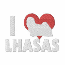 I Liebe-Lhasas gesticktes langes Hülsen-T-Shirt