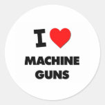 I Liebe-Maschinen-Gewehre Runder Aufkleber