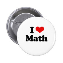 I Liebe-Mathe-T-Shirt Buttons