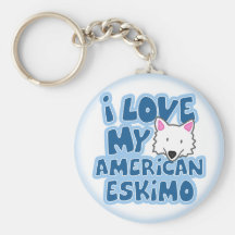 I Liebe mein amerikanischer Eskimo Keychain Schlüsselanhänger