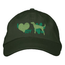 I Liebe mein amerikanischer Foxhound-Grün gestickt Besticktes Baseballcap