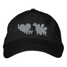 I Liebe mein amerikanisches Staffordshire-Terrier Bestickte Baseballkappe