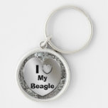 I Liebe mein Beagle-Herz Keychain Schlüsselanhänger