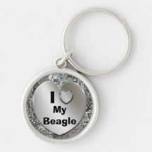 I Liebe mein Beagle-Herz Keychain Schlüsselanhänger