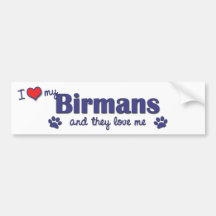 I Liebe mein Birmans (mehrfache Katzen) Autoaufkleber