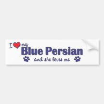 I Liebe mein blauer Perser (weibliche Katze) Auto Sticker