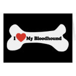 I Liebe mein Bluthund - Hundeknochen Grußkarten