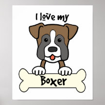 I Liebe mein Boxer Plakatdrucke