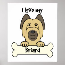 I Liebe mein Briard Plakatdruck