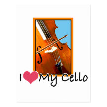 I Liebe mein Cello Postkarte