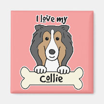 I Liebe mein Collie Kühlschrankmagnet