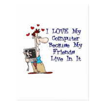 I Liebe mein Computer Postkarten