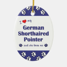 I Liebe mein deutscher kurzhaariger Zeiger (weibli Weihnachtsbaum Ornamente